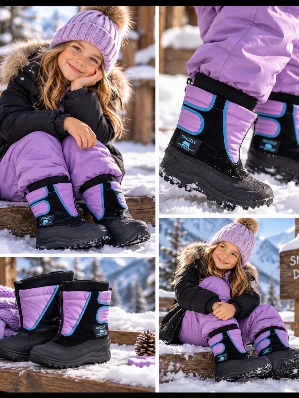 🔥Snow Boots Sz 2 Kids Unisex Waterproof price firm!